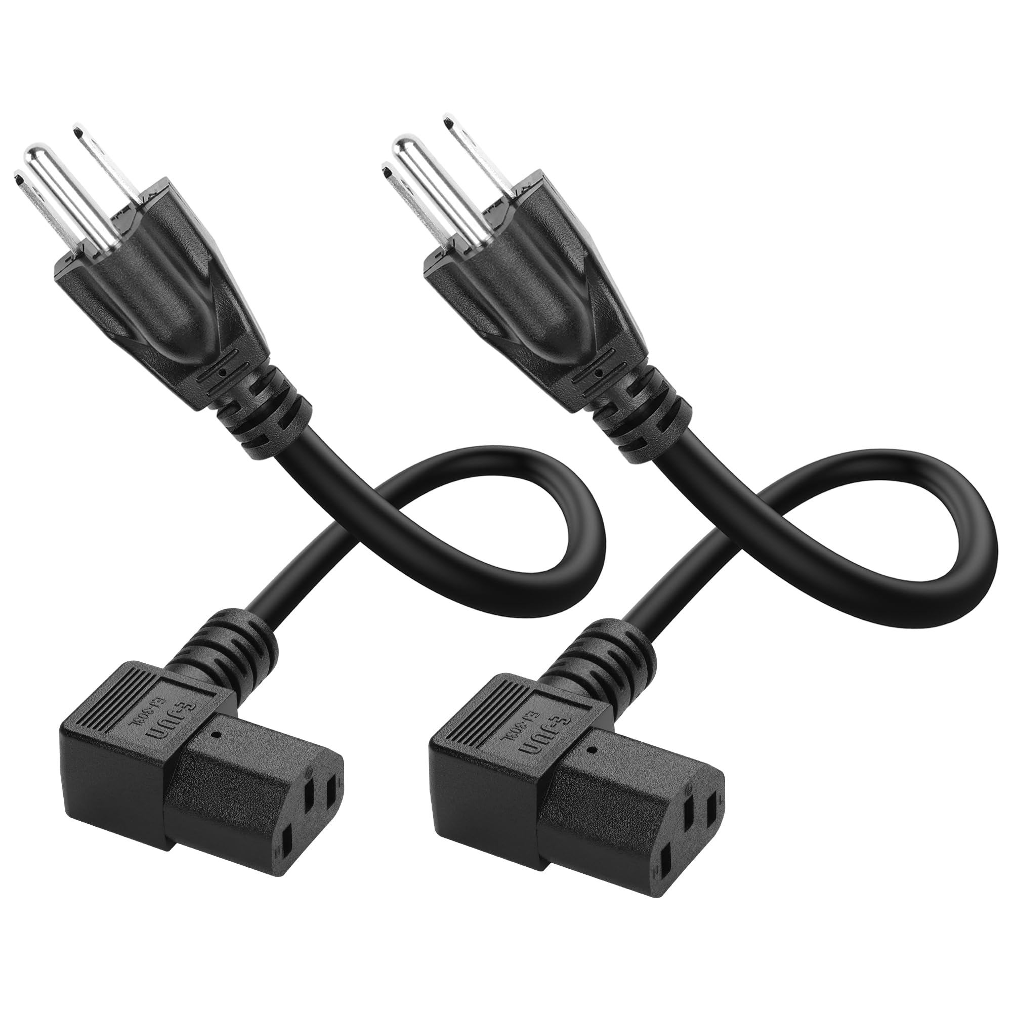 JSADZKJ NEMA 5-15P to Left Angle 90 Degrees IEC320 C13 Power Cord